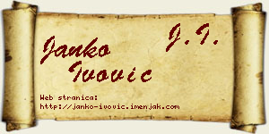 Janko Ivović vizit kartica